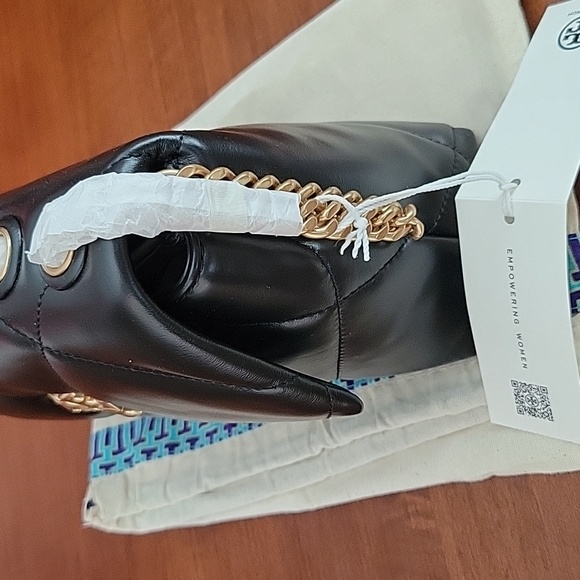 Tory Burch *NEW WITH TAGS* Black KIRA Quilted Leather Bag, Gold Accents, CURRENT - Picture 6 of 12